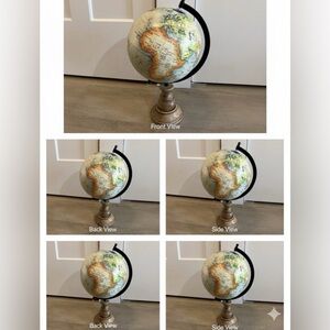 Classic Earth-Toned Globe on Wooden Stand